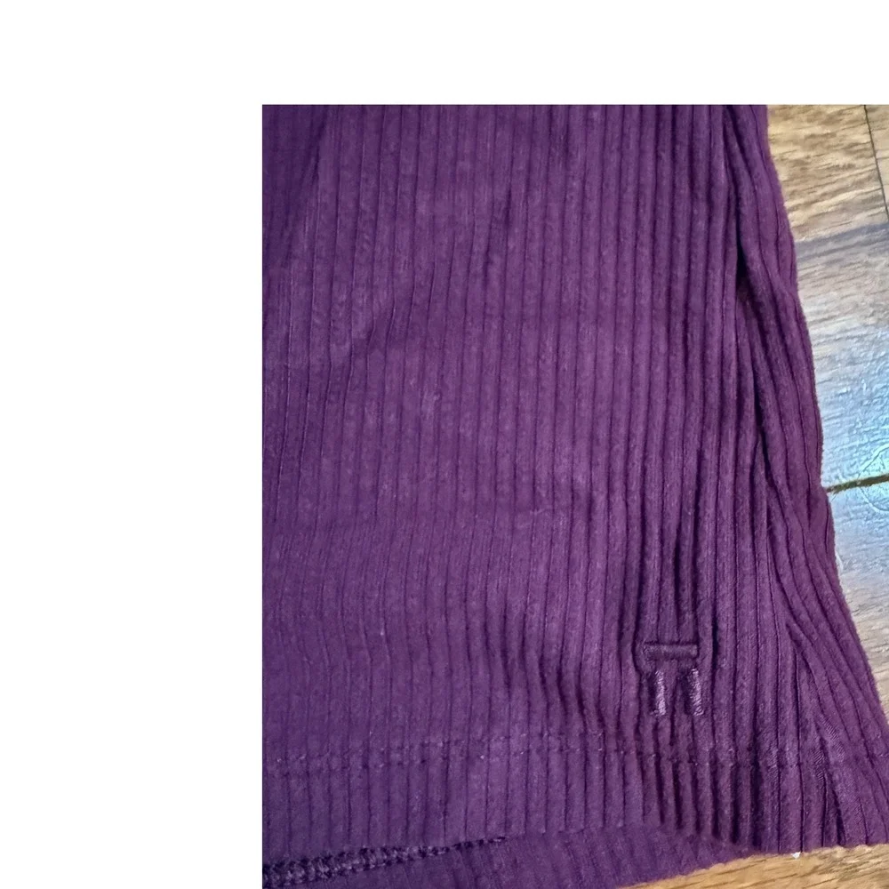 Tommy John Womens Plum‎ Ribbed Pajama Set Short Sleeve Button Top Pants Small